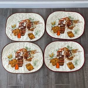 Vintage Quilted Place Mats Set of 4